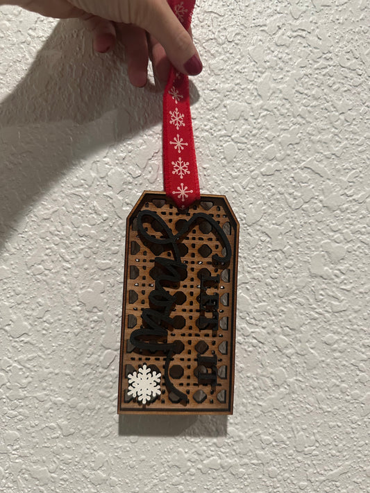 Let It Snow Rattan Tag