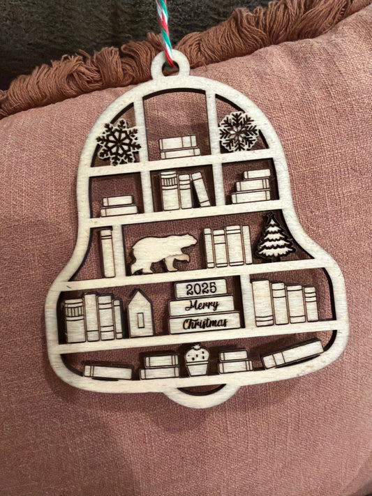 Bear Bookshelf Ornament (Bell)